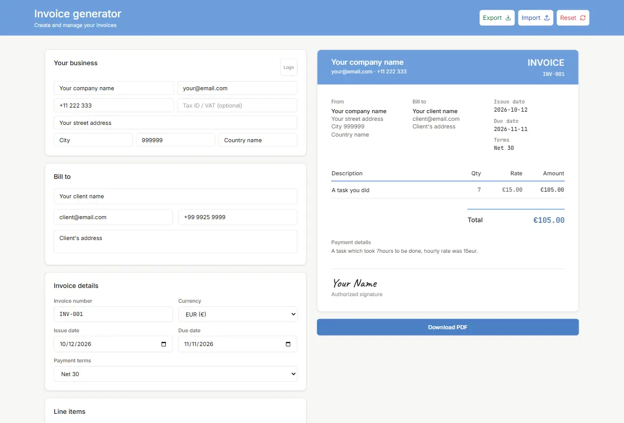Invoice Generator